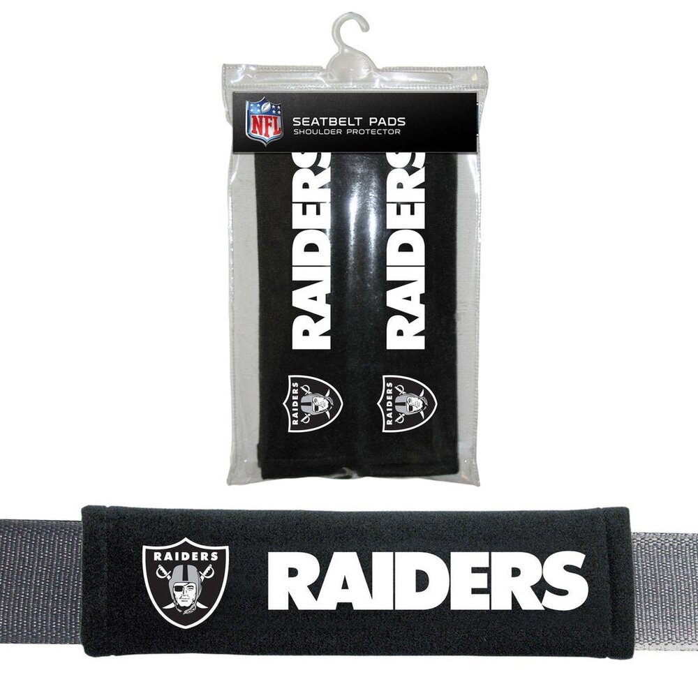 🏈🆕 LAS VEGAS RAIDERS SEATBELT SHOULDPHER PADS - 2 PACK - UNISEX